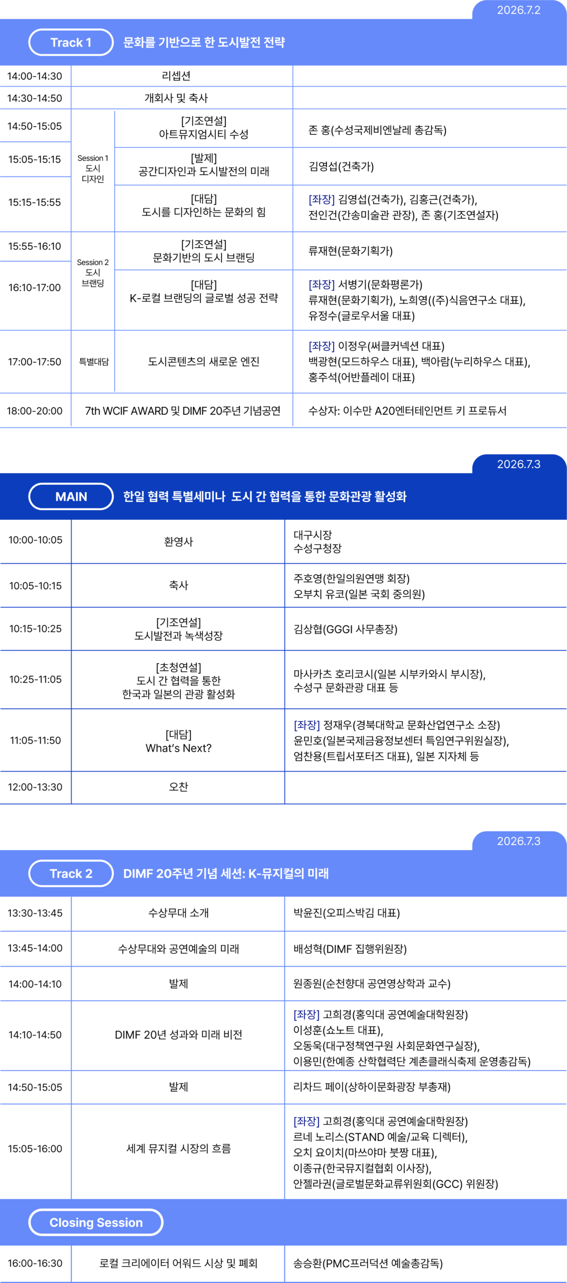 2026 프로그램